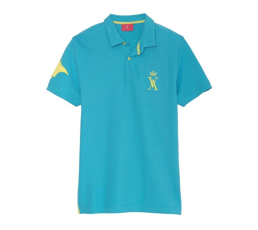 BLUE POLO SHIRT WITH BIG RAY Vicomte A
