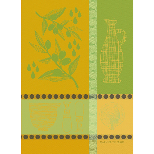 TEA TOWEL HUILE D OLIVE VERT, Garnier Thiebaut