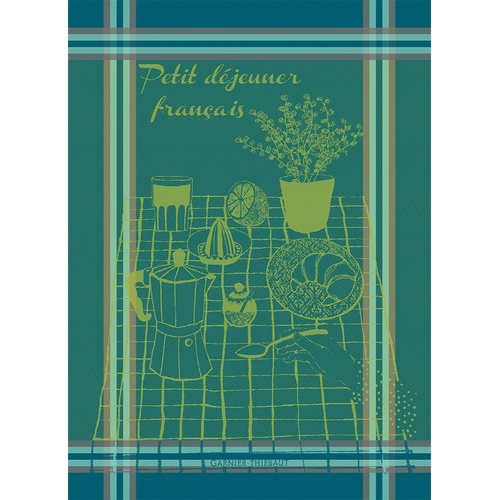 TEA TOWEL PETIT DEJEUNER FRANCAIS BLEU, Garnier-Thiebaut