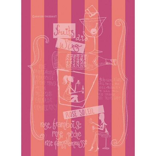 TEA TOWEL FRUITS & WINE ROSE, Garnier-Thiebaut