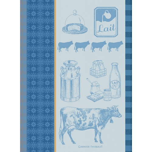 TEA TOWEL LA VACHE ET LE LAIT BLEU, Garnier-Thiebaut