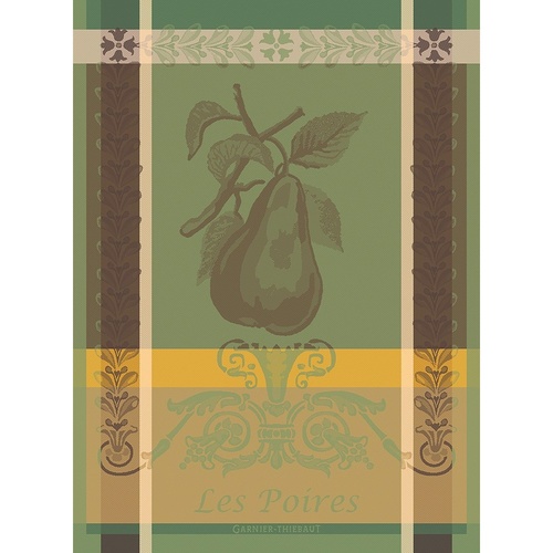 TEA TOWEL LES POIRES VERT, Garnier-Thiebaut