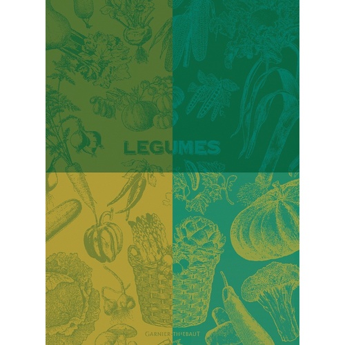 TEA TOWEL LEGUMES VERT, Garnier-Thiebaut
