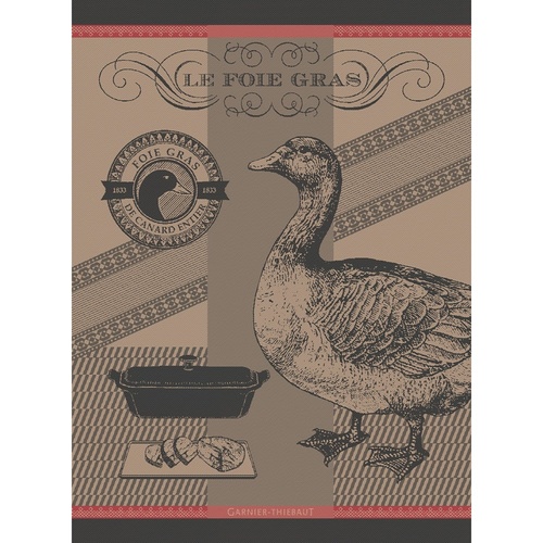 TEA TOWEL FOIE GRAS LISERE ROUGE, Garnier-Thiebaut
