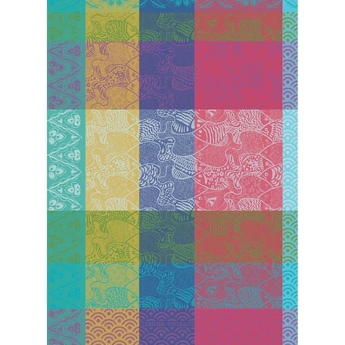 TEA TOWEL BANC DE POISSONS ARC EN CIEL, Garnier-Thiebaut
