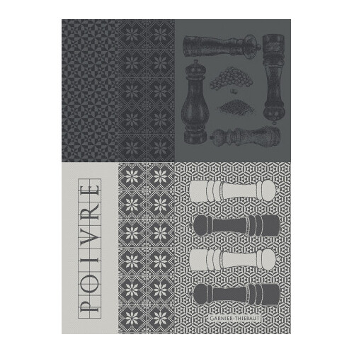 TEA TOWEL POIVRIERES NOIR, Garnier-Thiebaut