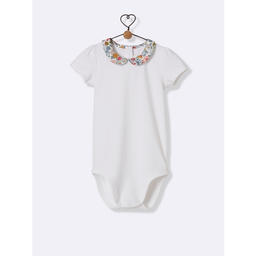 Bodysuit with liberty collar - white/liberty betsy p collar