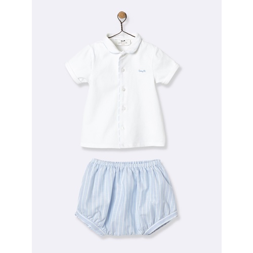 Baby's 2-piece pyjamas - sky blue/white stripe
