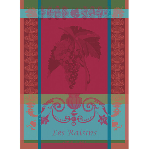 TEA TOWEL LES RAISINS LIE DE VIN, Garnier-Thiebaut