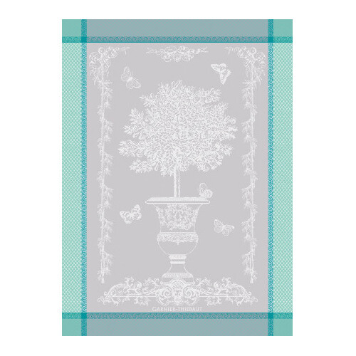 TEA TOWEL BUTTERFLY GARDEN CELADON, Garnier-Thiebaut