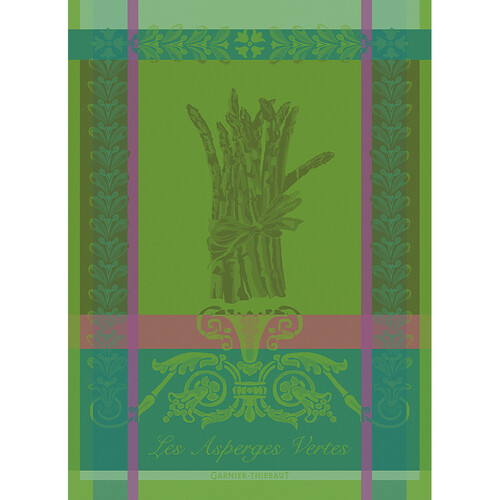 TEA TOWEL ASPERGES VERTES GAZON, Garnier-Thiebaut