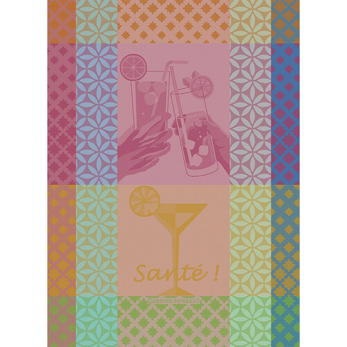 TEA TOWEL SANTE COCKTAIL, Garnier-Thiebaut