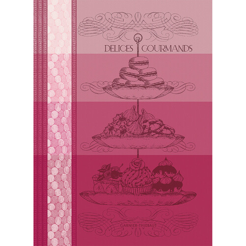 TEA TOWEL DELICES GOURMANDS ROSE, Garnier-Thiebaut
