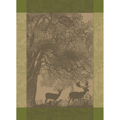 TEA TOWEL CERF ET BICHE MOUSSE, Garnier-Thiebaut