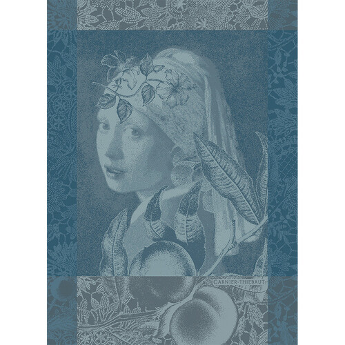 TEA TOWEL FEMME A AL PERLE BLEU, Garnier-Thiebaut
