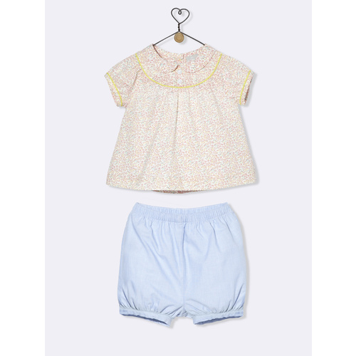 Printed top / blue pants, Cyrillus