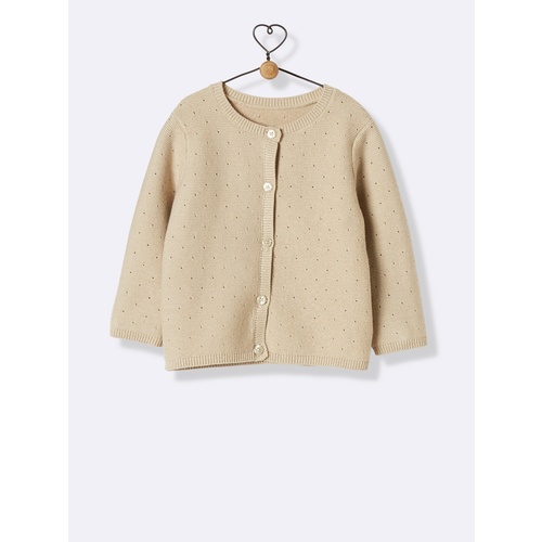 Baby's iridescent knit cardigan - iridescent beige