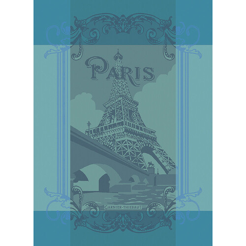 TEA TOWEL PARIS SEINE TURQUOISE, Garnier-Thiebaut