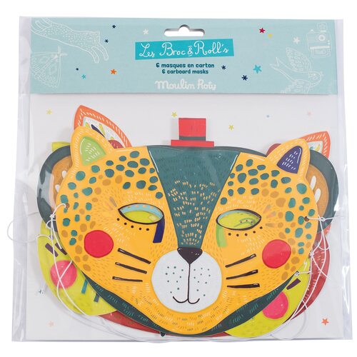 Broc & Rolls set of 6 card masks for boys
