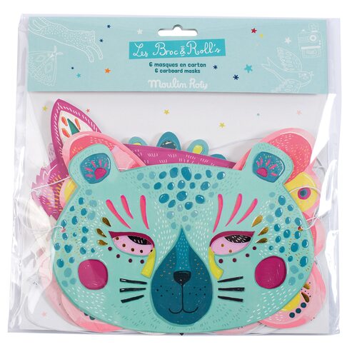 Broc & Rolls set of 6 card masks for girls