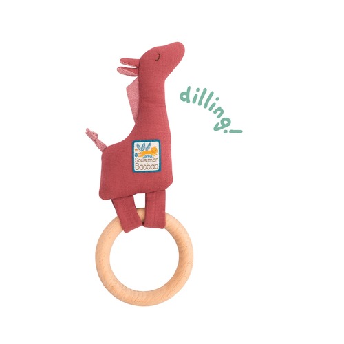 Sous mon Baobab wooden giraffe ring rattle
